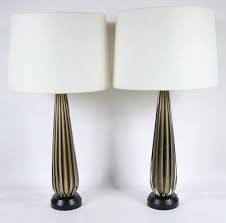 pair of vintage murano glass table lamps