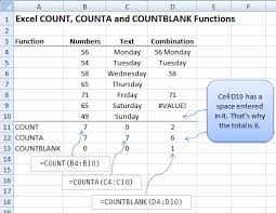 Excel Count Counta And Countblank Functions My Online