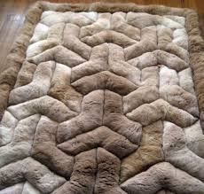 brown alpaca fur rug y design throw