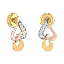 the upkosh gold earrings by pc jeweller