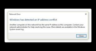 has detected an ip address conflict