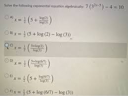 Following Exponential Equation Chegg