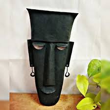 Black Wrought Iron Wall Hanging Mask
