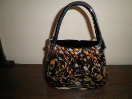 Murano Art Glass Purse Handbag Vase