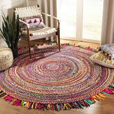 jute cotton handmade rug round braided