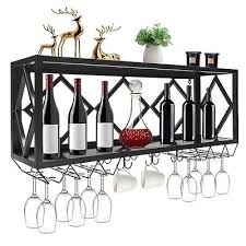 Floating Shelves Wall Mounted Wine Rack