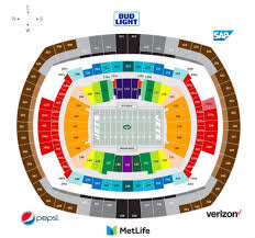 metlife stadium seating map jets