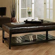 Brown Leather Ottoman Coffee Tables