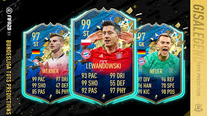 See the players who made the ea sports fifa bundesliga team of the season with special fut 21 items to celebrate their performances. Bundesliga Tots Predictions Ft Tots Lewandowski Neuer Werner Gaming Frog
