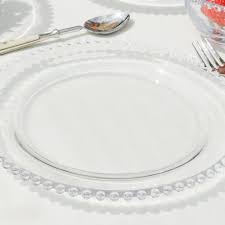 Glass Dinner Plates Beaded Edge