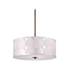 Modern Drum Pendant Light With Silver Deco Shade