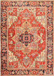 large antique persian geometric heriz