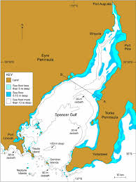 Map Of Spencer Gulf Showing The Outline Of Its Bathymetry