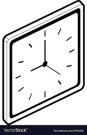 Square Wall Clock Icon Image Royalty