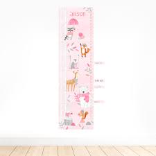Personalized Woodland Growth Chart Pink