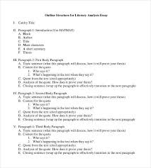 Outline Structure For Literary Analysis Essay Essay Essay