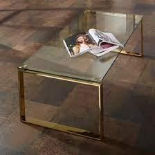 Megan Glass Coffee Table With Gold Legs