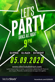 Lets Party Design Poster Night Club Flyer Template Vector Image On Vectorstock
