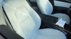 clean and seal the white tesla seats