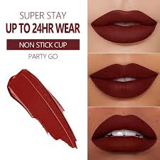 maki yika burgundy red lipstick matte