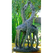 African Sculpture Kissing Giraffes