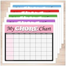 Printable Kids Chore Chart Bundle 5 Charts Childrens Daily Routine My Chore Chart Boy Girl 5 Colors Weekly Pdf Instant Download