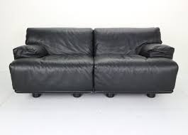Contemporary black leather sectional sofa. Leather 2 Seat Sofa Fiandra By Vico Magistretti For Cassina Italy 1970 118586