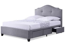 armeena grey linen storage bed with