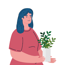 woman planting plant in pot
