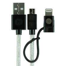 Ge 6 Ft 2 In 1 Usb Micro Cable With Lightning Adapter 36590 The Home Depot