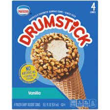 No two bites are alike from start to finish. Drumstick Vanilla Ice Cream Cones 4 Ct Box Walmart Com Walmart Com