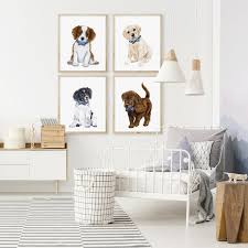 Bow Tie Puppy Prints Dog Nursery Decor