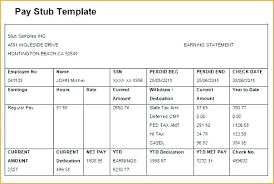 Printable Check Stub Template Pay Format In Excel Templates Bindext Co