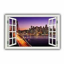 Mysticky 3d Cityscape Fake Window Frame