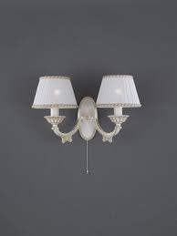 2 Lights Old White Brass Wall Sconce
