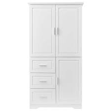 32 6 in w x 19 6 in d x 62 2 in h white linen cabinet tall storage cabinet with 3 drawers and shelf for bathroom