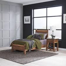 Forest Retreat Brown Teak Wood Twin Bed