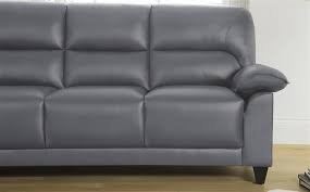 kenton small grey leather sofa 3 2
