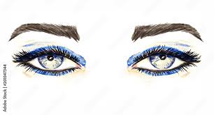 blue eyes with makeup blue eyeshadows