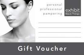 gift vouchers exhibit beauty therapy