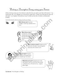 descriptive essay using your senses esl worksheet by mhp descriptive essay using your senses