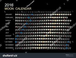 2016 Moon Phases Calendar Vector Stock Photo 326372435