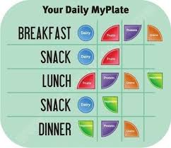 Arugula, asparagus and avocado breakfast salad. Your Daily Myplate Breakfast Lunch Dinner Snack Portion Serving Suggestion Chart Health Healthy Choices Healthy Living