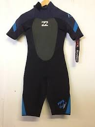 Billabong Foil 2mm Mens Shorty Wetsuit Back Zip Black Blue Size Xs B42m10 Sale Ebay