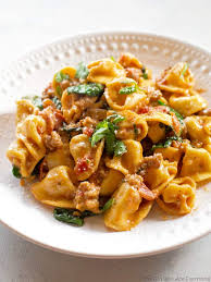 one pot sausage and tomato tortellini