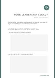 your leadership legacy exercise dawn