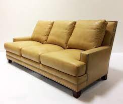 henredon leather sofa traditional