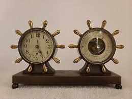 Wheel Clock Amp Barometer Desk Set