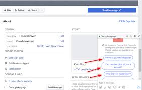 Facebook is showing information to help you better understand the purpose of a page. How To Edit Predefined Questions To Facebook Page In Messenger Web Applications Stack Exchange