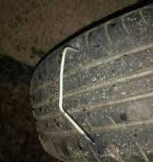 nasty nail in tyre police warning over
